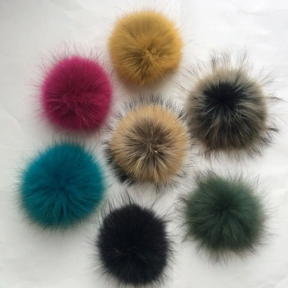 fur pom balls pom Balls Racoon Pompoms/fox Fur/rabbit Fur Fur Dog Colorful