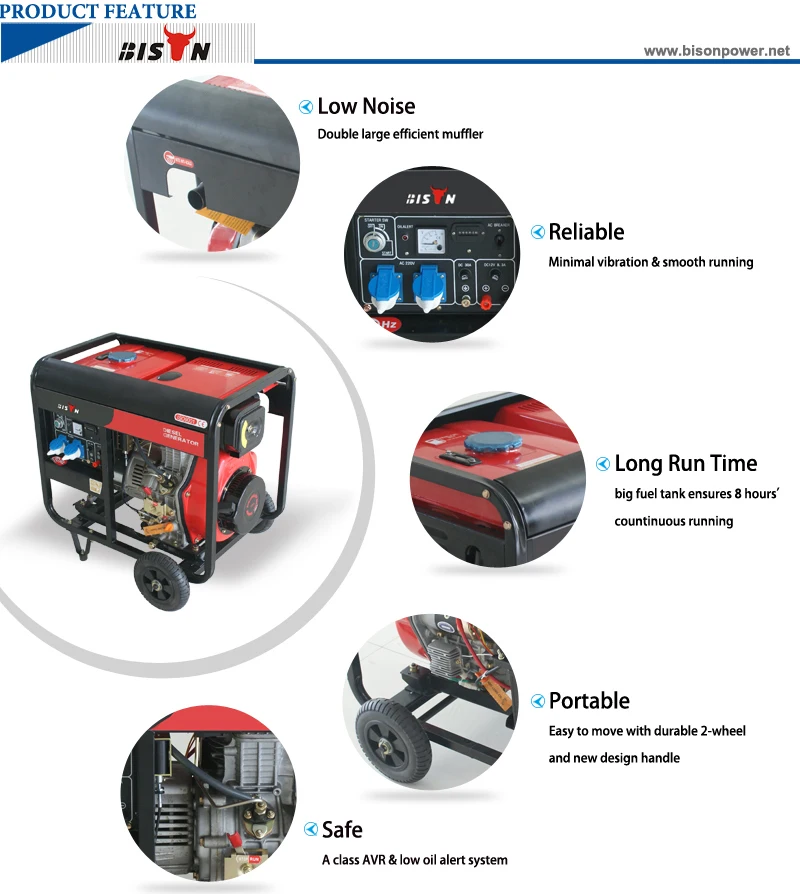 Bison china Bs3500dce h 3kw 3000w Air cooled 3 5kva 