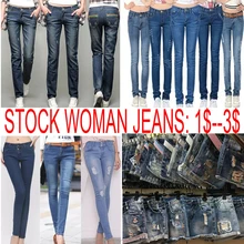 In Stock Cheap Price Jeans Woman Pants Demin Jean