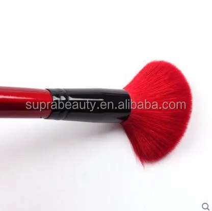 25pcs Rose red wood handle make up brush with bag cosmetic brush