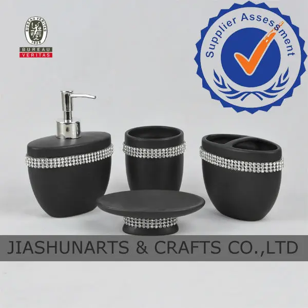 Black Matt Acrylic Diamond Ceramic Mosaic Bathroom Accessories Buy