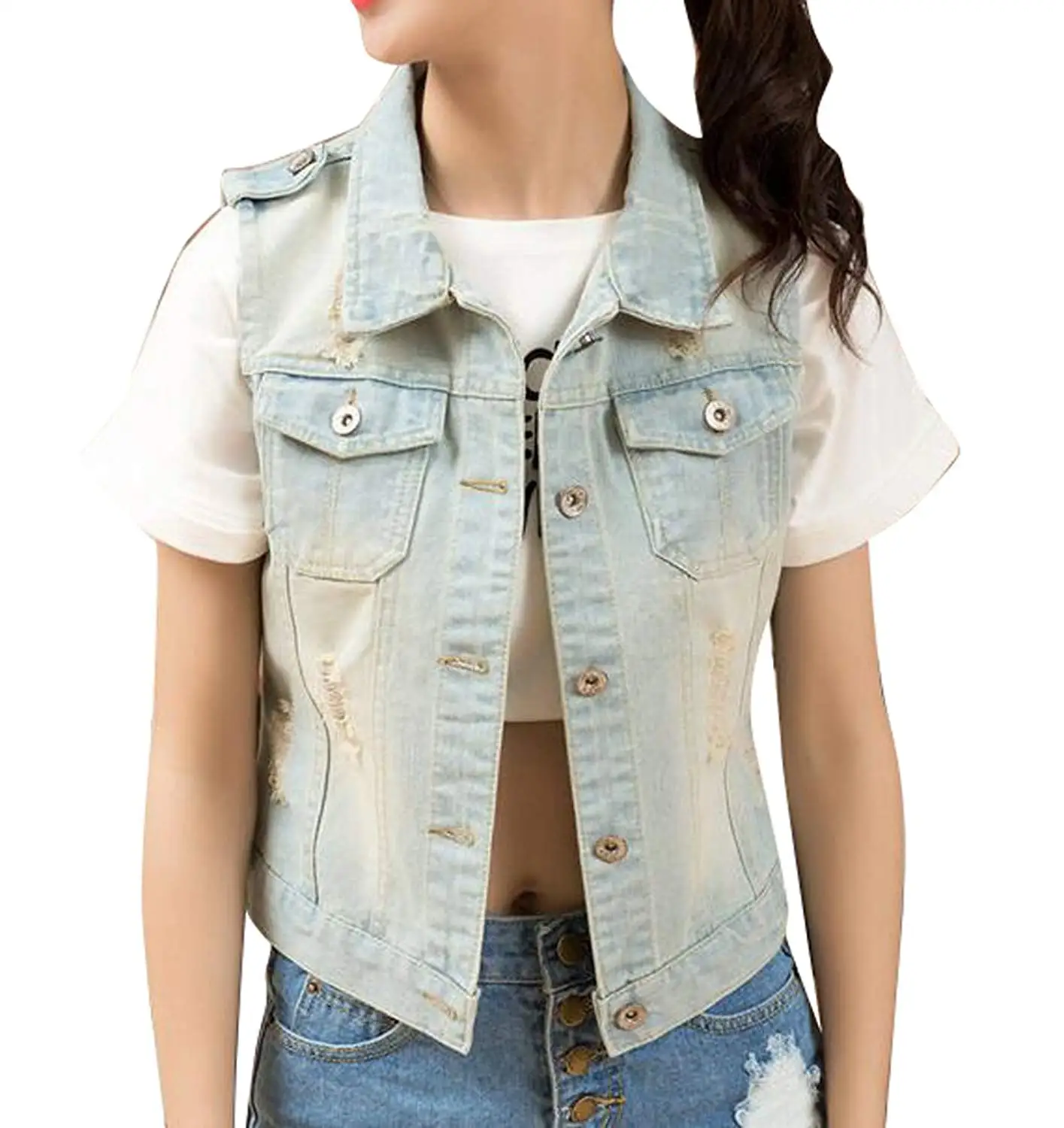 Cheap Womens Denim Sleeveless Jacket, find Womens Denim Sleeveless