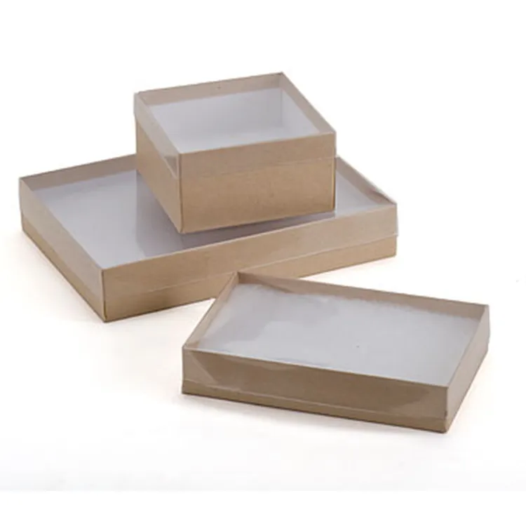Pvc Window Packaging Kraft Paper Box With Clear Lid Buy Pvc Window