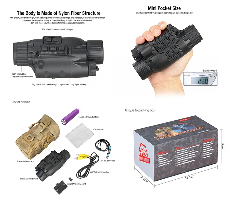 Military Infrared Gun Airsoft Night Vision Scopes 390r Tactical 2.5x