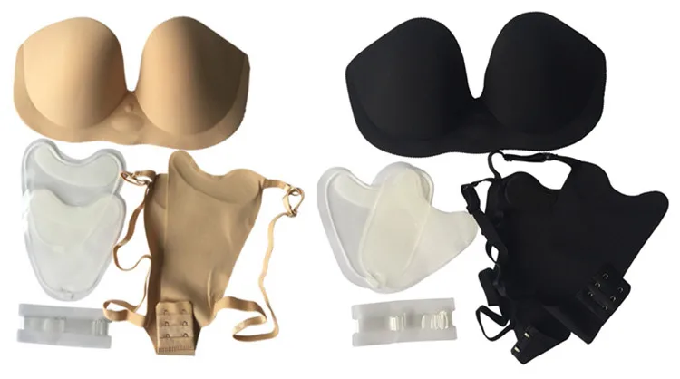 Air Inflatable Invisible Bra Sexy Fancy Bra Panty Set Breasts Protect ...