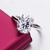 8x6mm 1.0 carat oval cut moissanites center stones prong setting 18k white gold ring for engagement