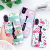 Hide Ring Stand Holder Case For iPhone 6S 7 8 PLUS Rose Flower Cover For iPhone X Xs MAX XR Case Floral Flamingo Phone Cases