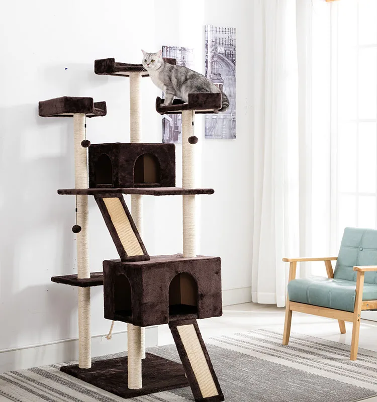 Luxury Large Wholesale Scratching Wood Cat Condo Tower Cat ...