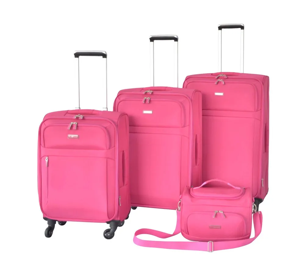 Pink Color Soft Trolley Bag Soft Travel Luggage Cabin Luggage And