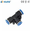 Same Size PUT Pneumatic Pipe 10mm Air Tee Fitting