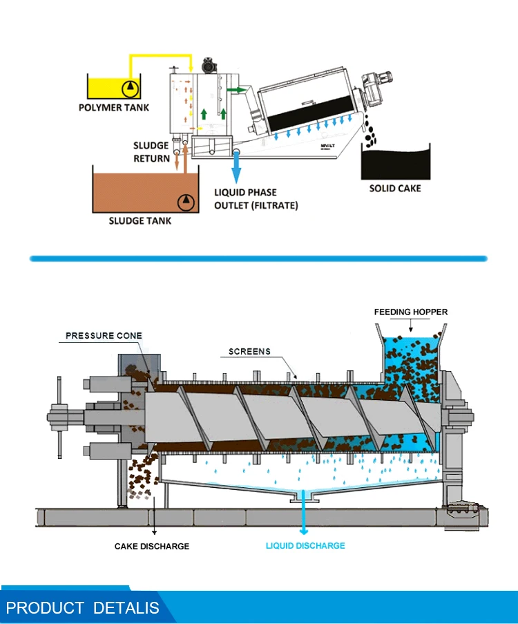 Industrial Waste Water Treatment Sludge Dewatering Machine Customized Dehydrator Equipment