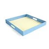 Set of 2 blue color square woven PP dry fruit decoration tray