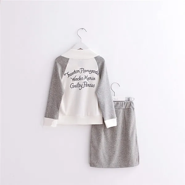 Korean children's leisure sports zipper jacket spring and autumn spring clothing +skirt 2pcs suit discount kids clothes online