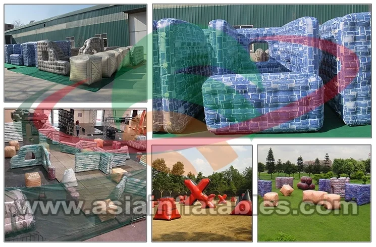 Custom Paintball Inflatable Bunkers Walls for Outdoor Archery Games / Inflatable Paintball Barriers
