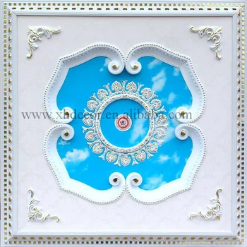 Urban Pure White With Blue Sky And Cloud Square Ceiling Medallion Suspended Ceiling Buy Suspended Ceiling Plastic Ceiling Medallions Wood Ceiling