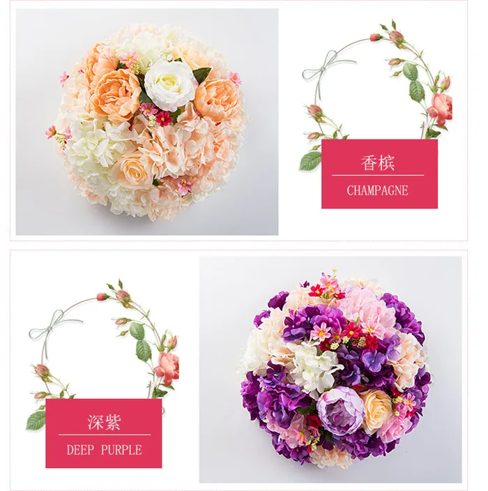 F1134 Wholesale Artificial Rose Flower Kissing Ball For Wedding