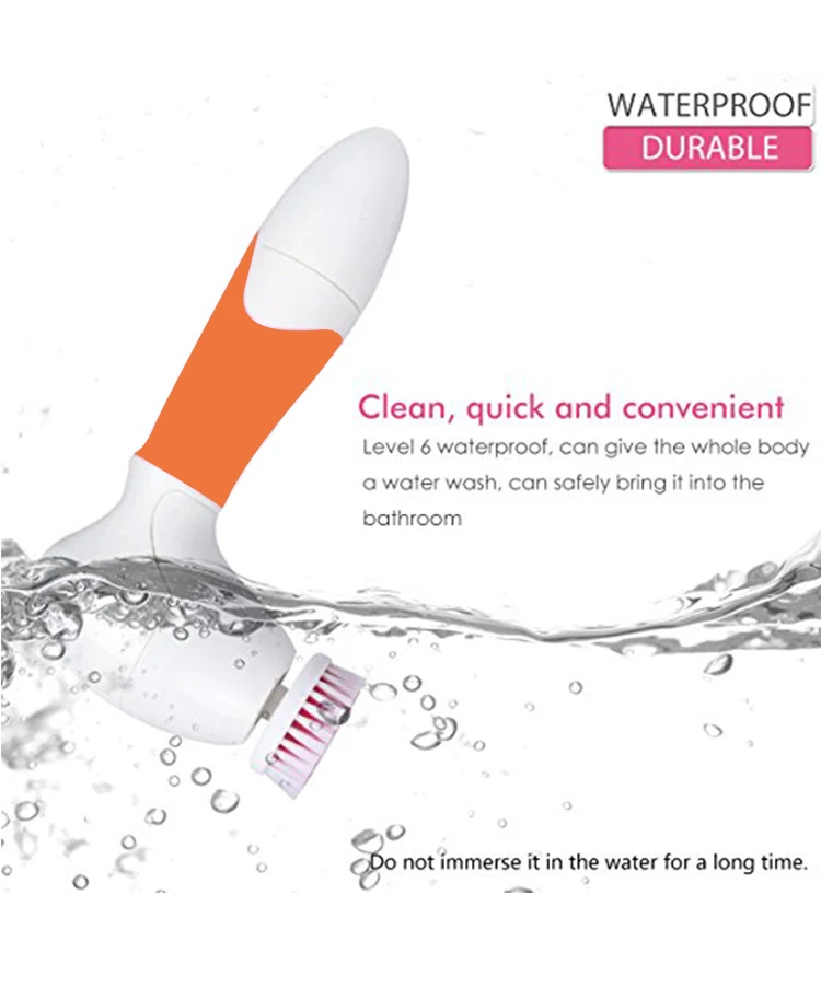 Private label waterproof electric facial cleansing brush customized portable facial cleaning brush