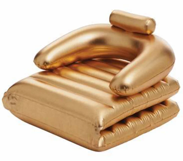Heavy Duty Vinyl Gold Inflatable Luxe Chair Bed Durable Pvc Blow Up