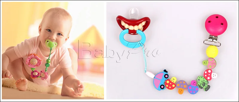 2 Pcs Bébé Sucette Chaîne de Tétine Porte Boucle Sucette Chaîne