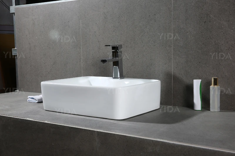 economic square wash basin ceramic art sink manufacture above counter basins