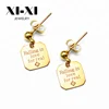 Hot Sale Accessories Women Magazine Style Engraved Love Drop Earring