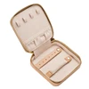 Small zippered travel case full grain leather jewellery box women jewelry case