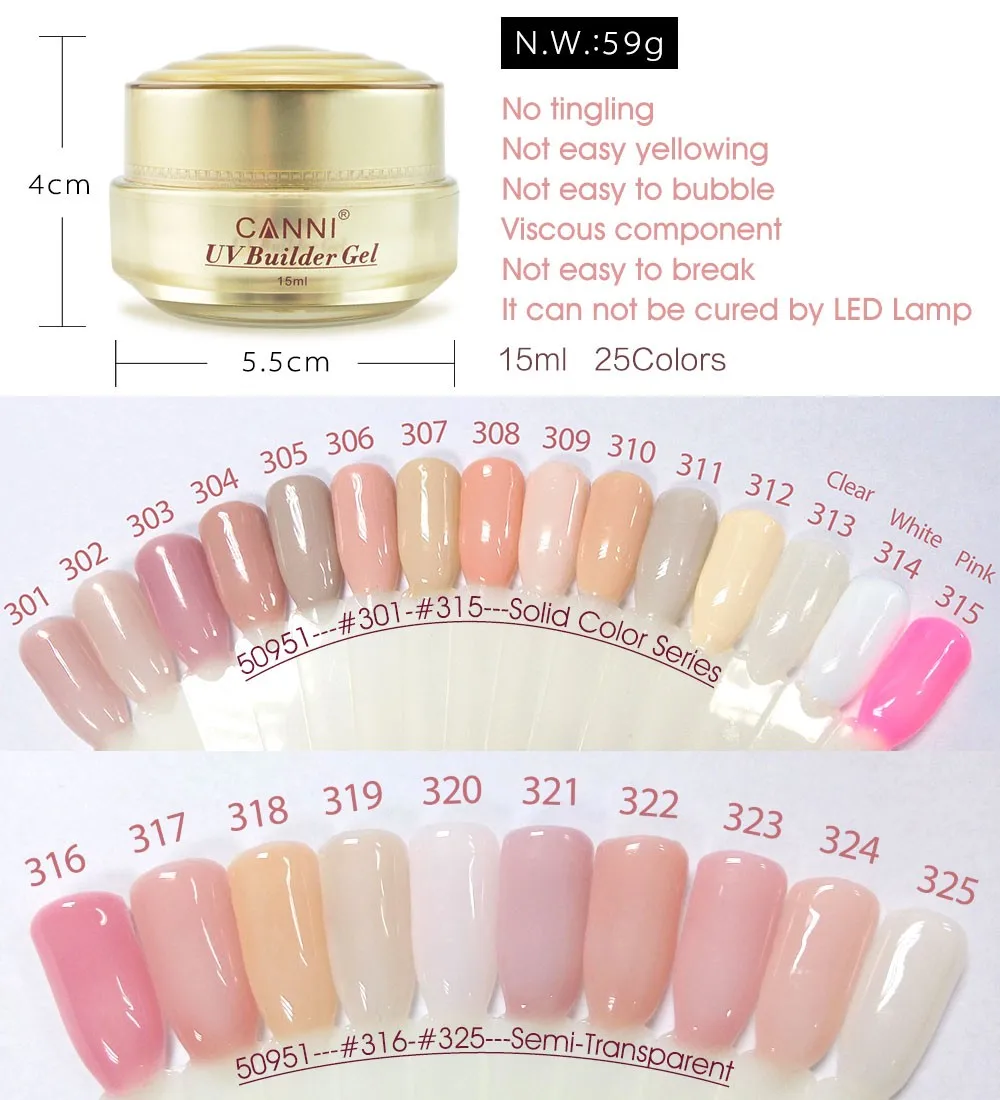 50951 Extending Nail Gel Canni Art 25 Natural Colors French 50951 Extending Nail Gel Canni Art 25 Natural Colors French Tips Salon Clear