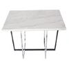 Rectangle centre Chinese white marble metal frame chrome plating/powder coating coffee table low size