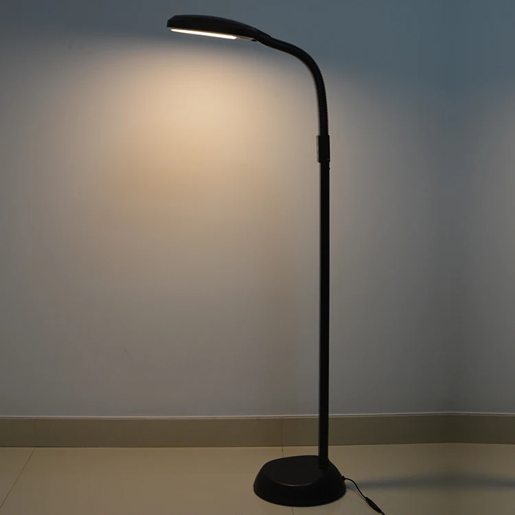 Black modern standing lighting eye protection dimmable color changing LED floor lamp for living room