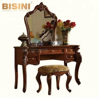 Bisini American Style Antique Solid Wooden Furniture Dressing