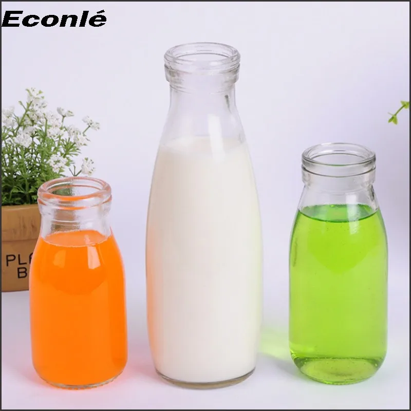 批发迷你 350 200毫升 500毫升 16 盎司透明玻璃果汁瓶