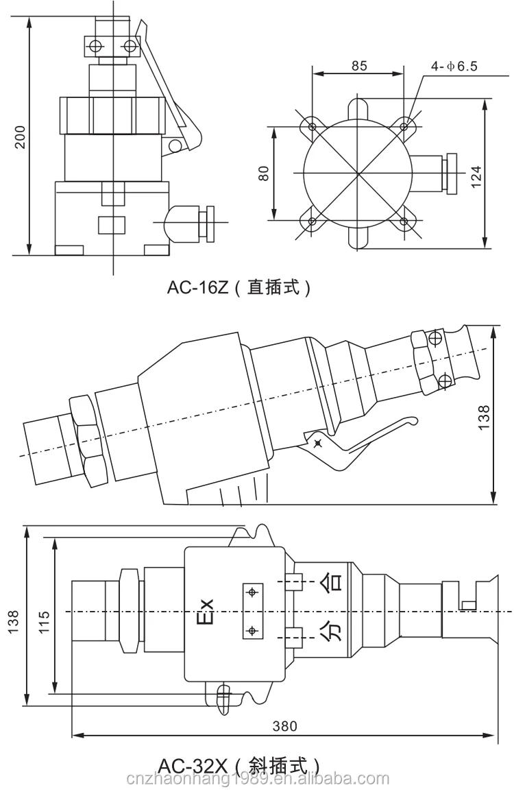 304 stainless steel explosion-proof socket explosion-proof plug 380V/220V stainless steel shell explosion-proof bolt ac-16
