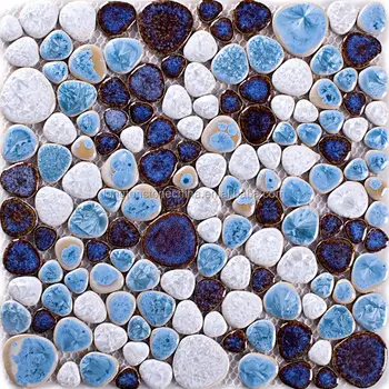 Clical Blue Pebble Mosaic Bathroom Shower Wall Arts Floor Tile Clical Blue Pebble Mosaic Bathroom Shower Wall Arts Floor Tile Ceramic