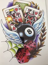 NOVA CHEGADA 21X15 CM Bolas e cartões de Tatuagem Temporária Adesivos Arte Corporal Temporária À Prova D’ Água #136