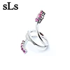 Jewelry mood rings with ruby Multistone stones long ring for girls fashion finger rings silver 925