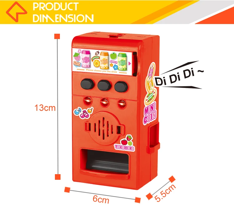 Mini Coinoperated Vending Machine Toys Sets Juicer Beverage Dispenser