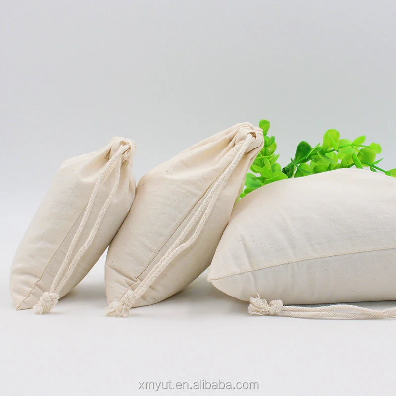 Drawstring Cotton String Bag/cotton Pouch Customized Size Customized Color Packing Acceptable