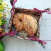 Eco-friendly Cotton Twill Foldable Fabric Bread Basket For Bread