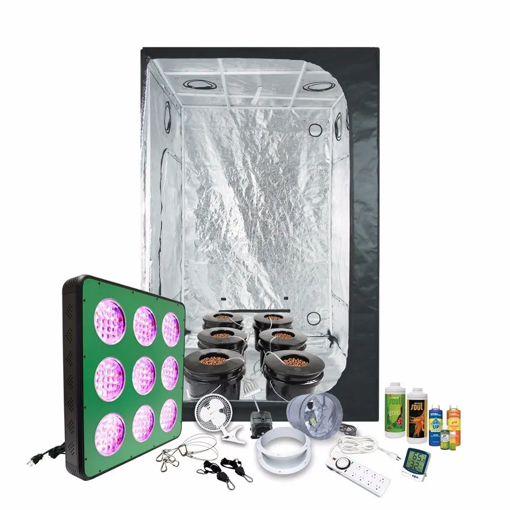 Buy 4x4 LED Grow Tent Kit Complete with AgroMax 4x4 (47"x47"x79") Tent