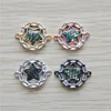 CH-CKC0060 Star abalone shell with zircon connector,fashion cubic zirconia inlay charm,bracelet jewelry accessory wholesale
