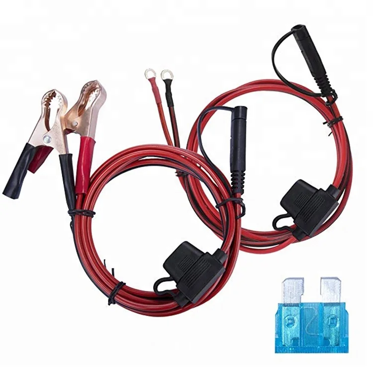 JZK SAE Naar O Ring Aansluitkabel - 60cm - Met 10A Zekering - Voor Accu Opladen - 18AWG
