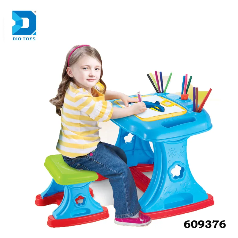 2 In 1 Easel Kids Study Table And Chair For Learning Drawing Buy