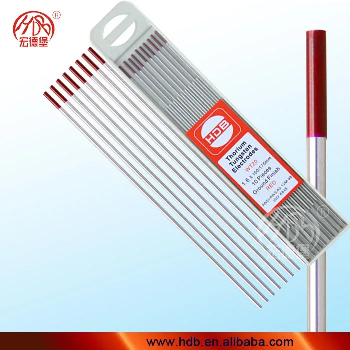 2 Thoriated Tungsten Electrodes Wt20 Thorium Red Ground Annealed Tig