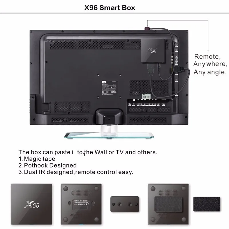 2016 ott tv box firmware X96 S905x 1G 8G Quad core Kodi16.0 android 6.0 set top box in stock