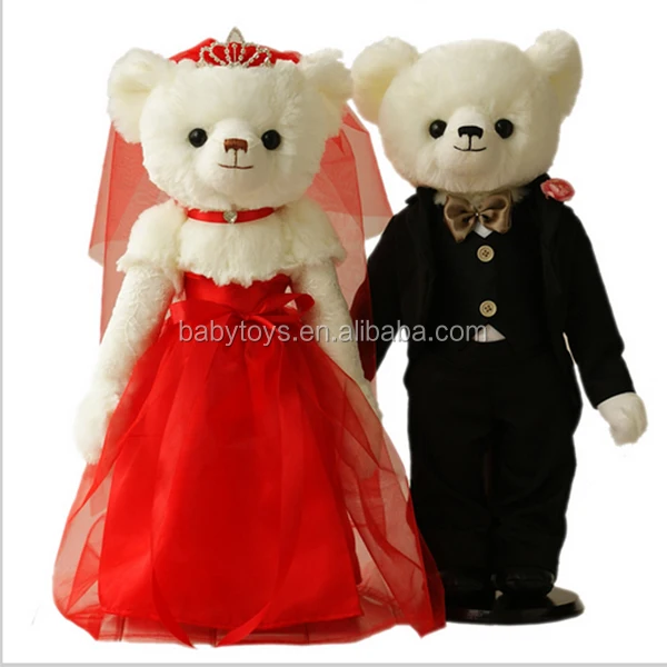 teddy bear wedding couple