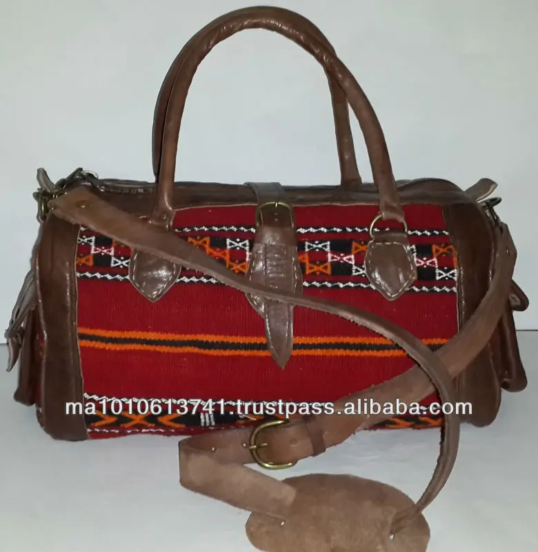 Handmade Moroccan Red Kilim Bags And Genuine Leather Handmade Moroccan Red Kilim Bags And Genuine Leather Product On Alibaba