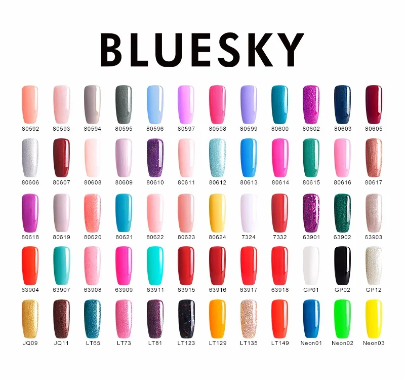 Bluesky Gel Polish Color Chart