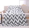 Fashionable 100% polyester wool throw hand knitted Striped blanket