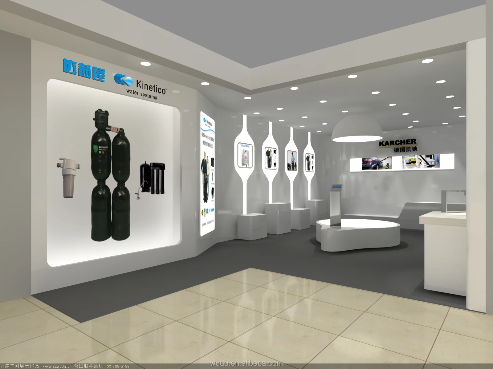 Electronic Store Decoration Fitting Counter Cabinet Stand Interior Design Showcase Kiosk Display Shop Furniture