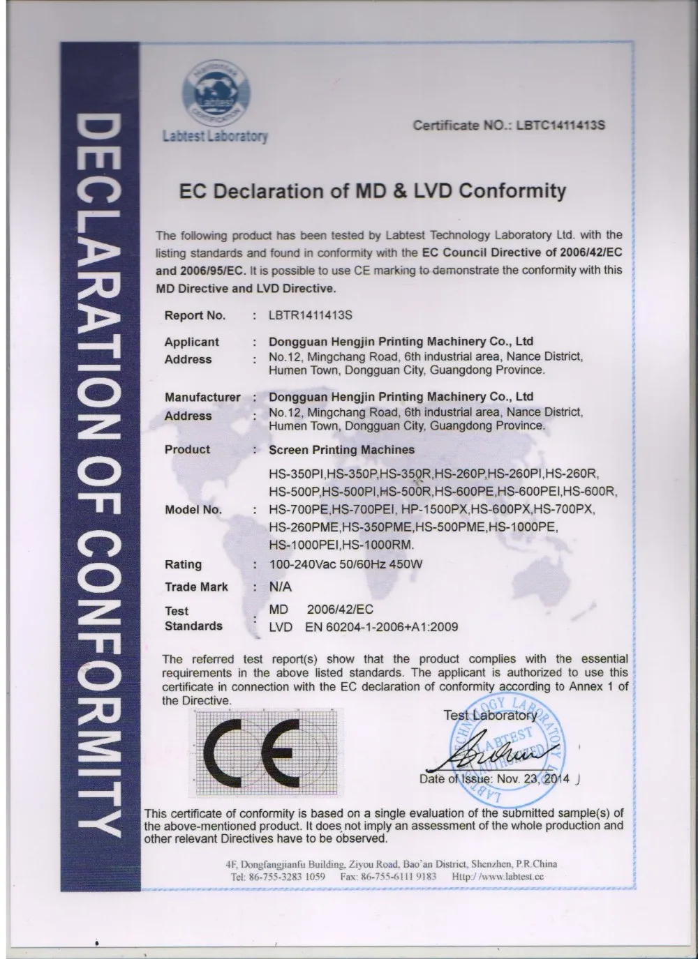 screen prnting Machine CE